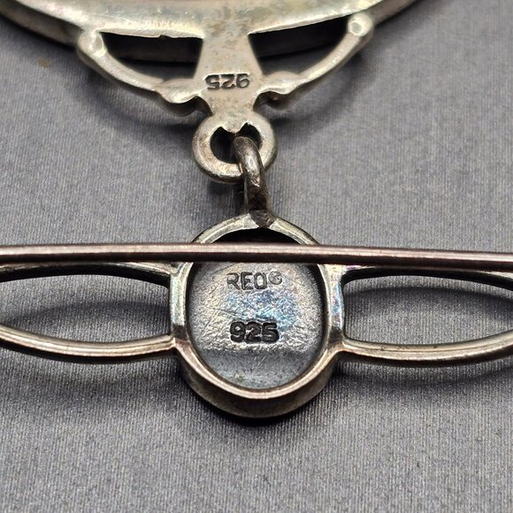 VTG Sterling Silver Photo Brooch 2x1.5" Glass Frame Signed REO 8.35g USA Made - Picture 5 of 7